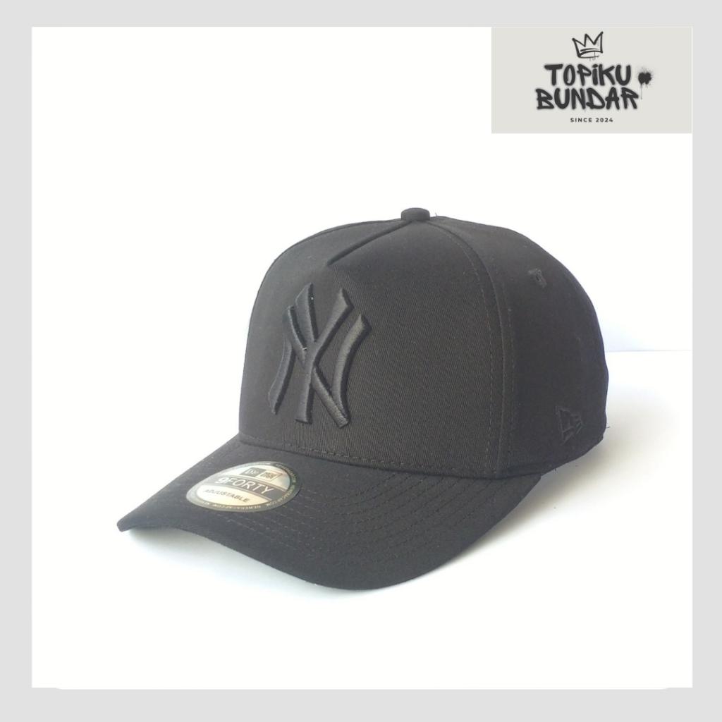 Topi Baseball Pria Wanita Dewasa Bordir Timbul New York Hitam Casual Hat Cowok Distro Keren