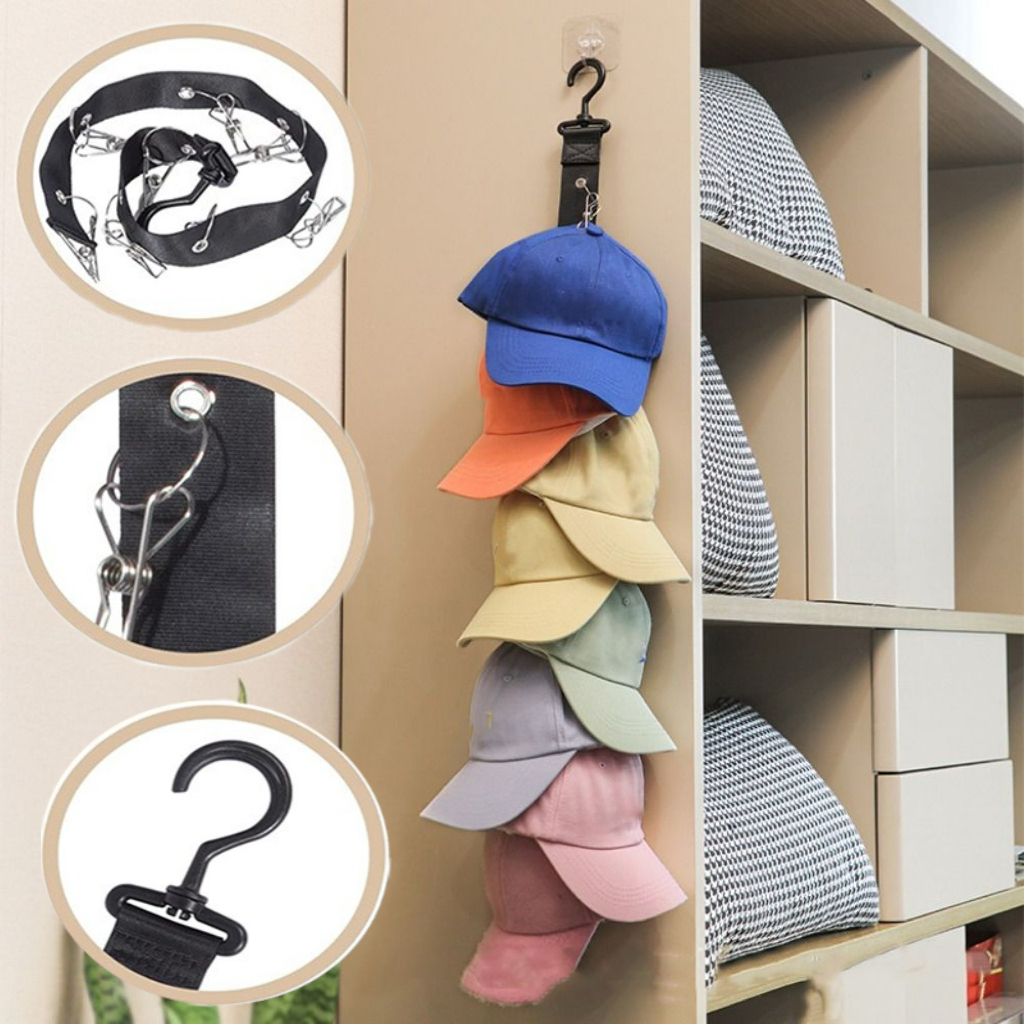 8 Pcs Hangar Topi Tempat Topi Gantung Rak Topi Tempel Dinding Display Topi Rak Topi Gantung Tas Baju