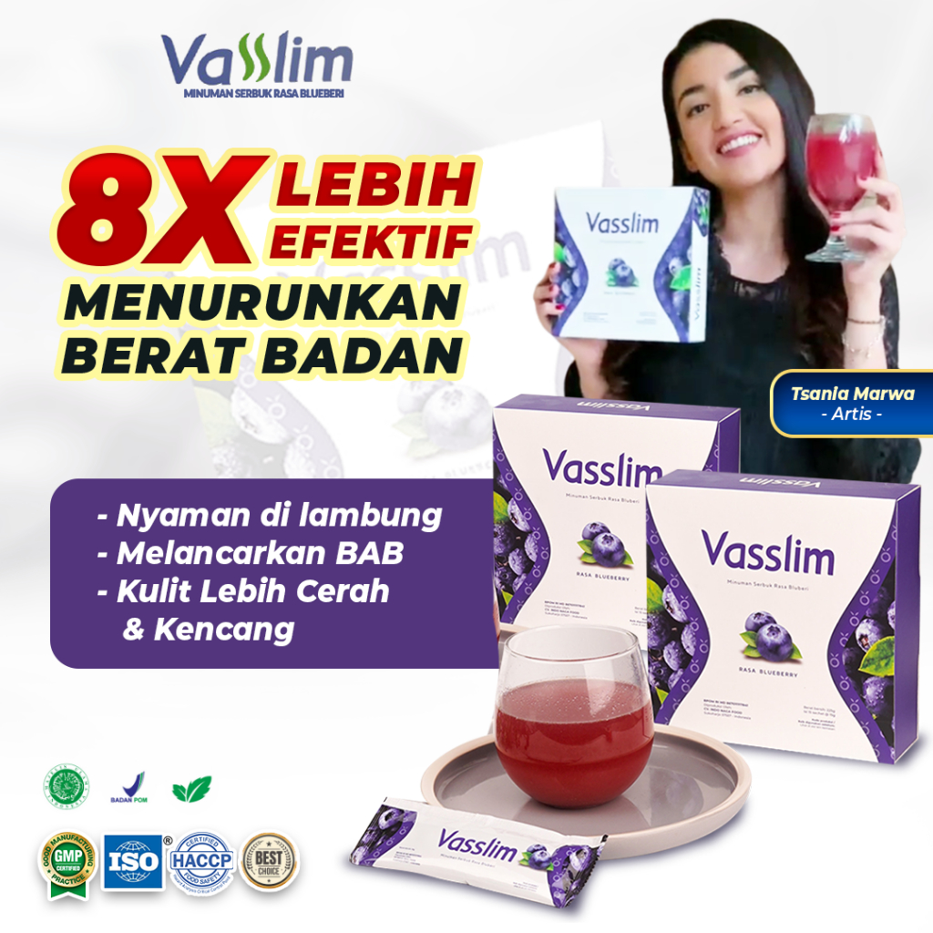 Vasslim Fiber Drink Diet Pelangsing Badan Perut Buncit Wanita Cepat dan Ampuh Herbal Bpom Original