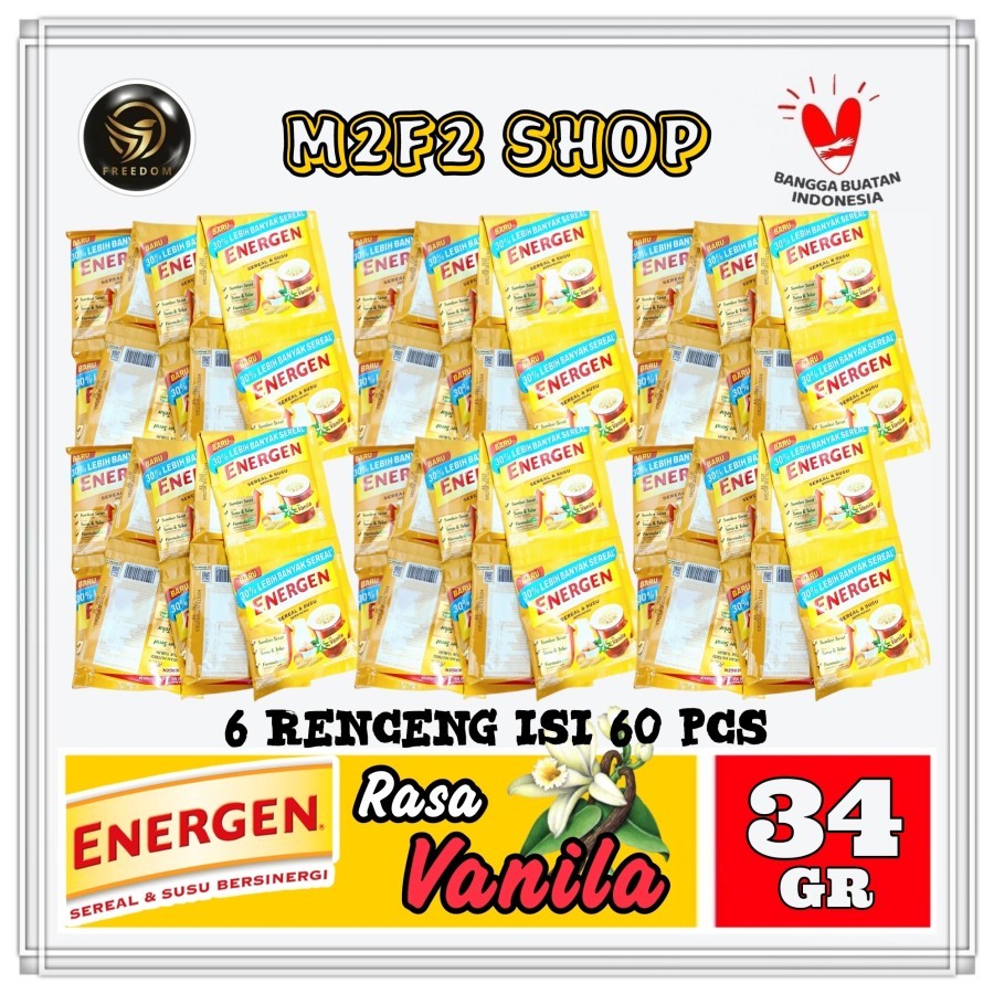 

Energen Sereal dan Susu Bersinergi Rasa Vanila | Vanilla Sachet - 34 gr (Kemasan 6 Renceng)