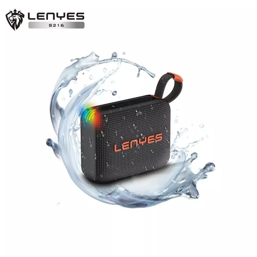 LENYES S216 Wireless Speaker Bluetooth 5.3 Portable Waterproof IPX7 RGB Light Music Box TWS