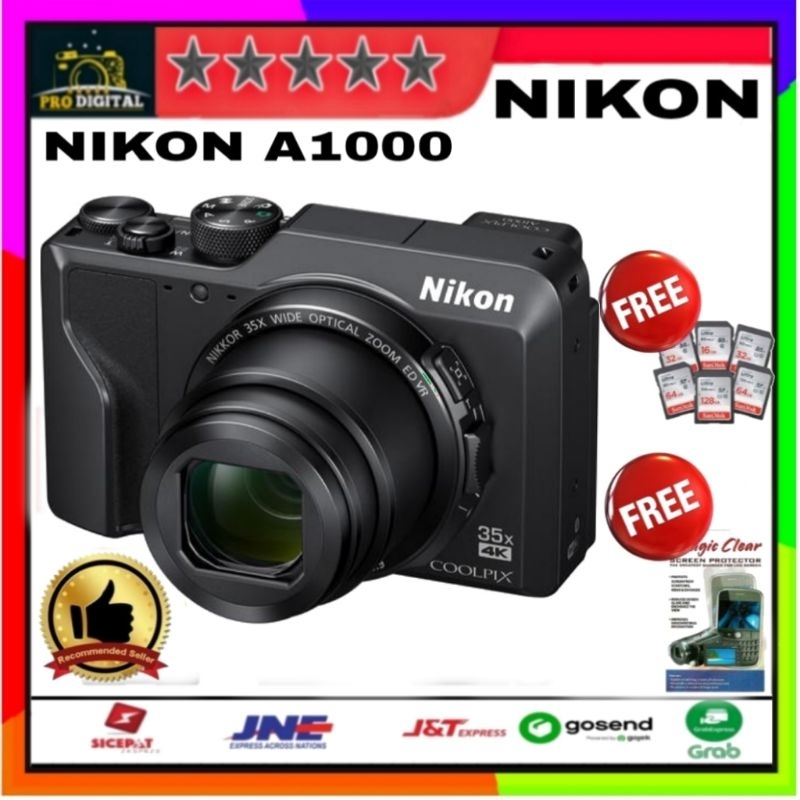 Nikon A1000 Camera Optical Zoom Coolpix 35x4K - Nikon Coolpix a1000 garansi resmi 1 tahun