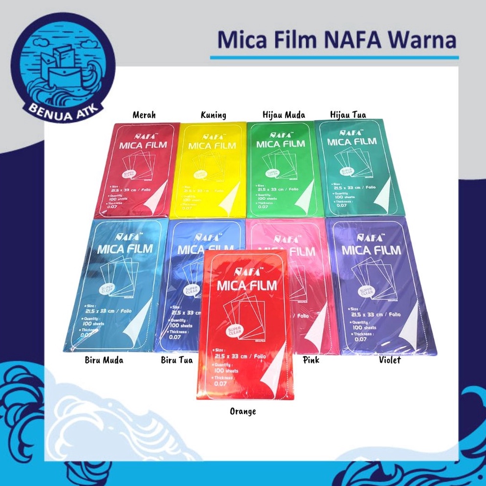 

KODE N8IE Mika Jilid Plastik Mica Film WARNA Folio NAFA MFF