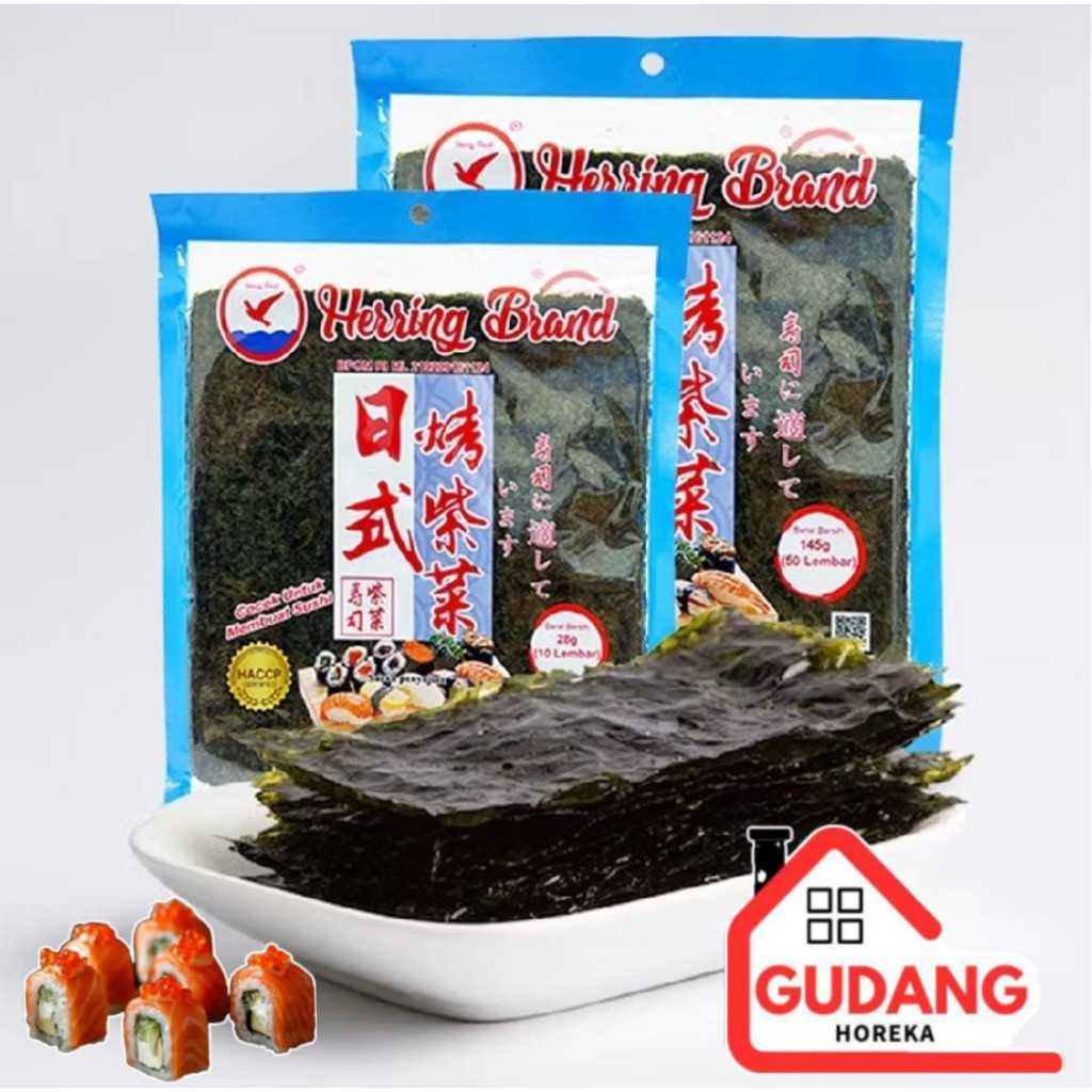 

SUSHI NORI 50 LEMBAR SUSHI NORI HERRING BRAND 145 GR GRADE A