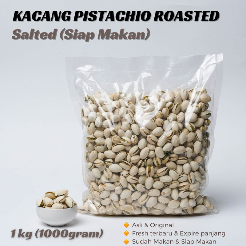 

KACANG PISTACHIO 1kg Salted Matang Pistasio Badam Hijau Roasted Panggang Fustuk Ketawa Arab Nuts Nut