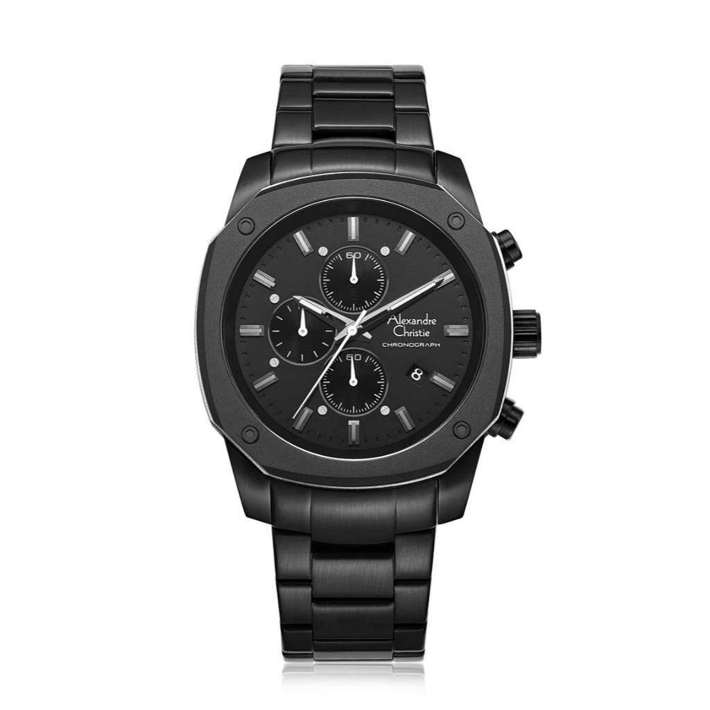 Alexandre Christie AC 6658 MCBIPBA Hitam Original / Jam Tangan Pria Rantai Stainless Steel MC