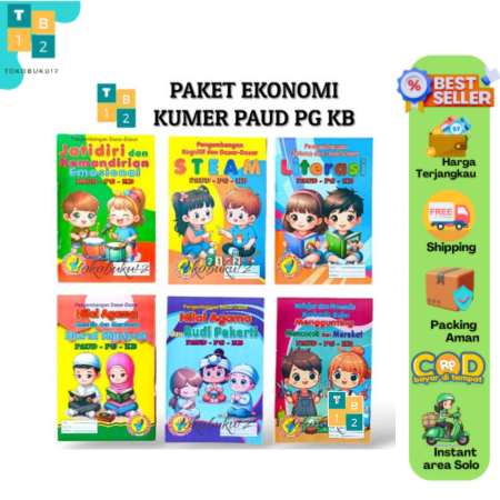 Buku Paket Ekonomi Kurikulum Merdeka Paud TK A dan TK B (Isi 6 Buku)