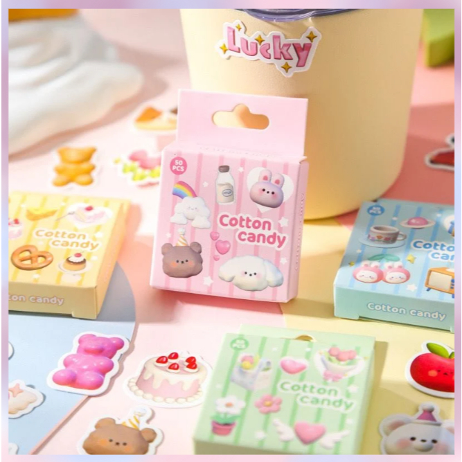 

[BS COD] STICKER BOX AESTHETIC Retro Sticker Deco Cute DIY Buku Jurnal Scrapbook MURAH