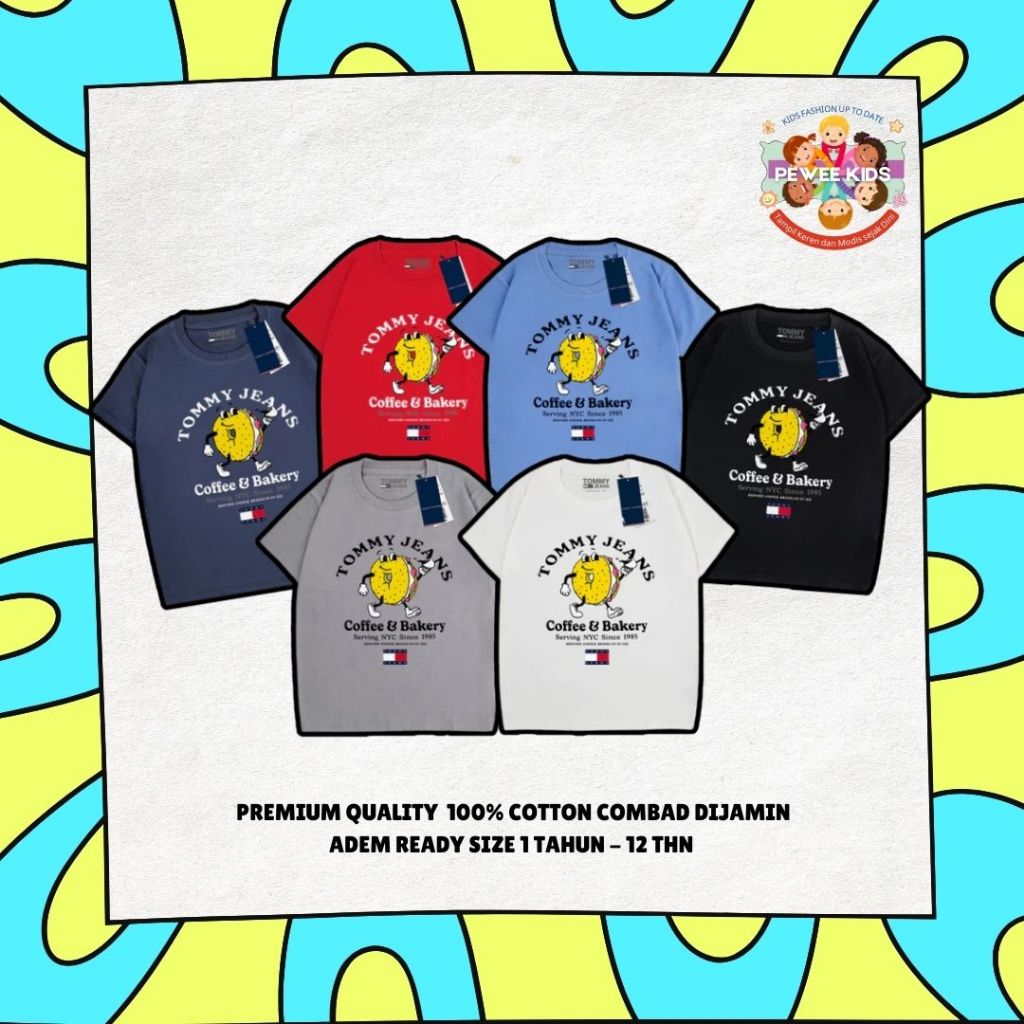 Tommy Jeans Kaos Anak Coffee & Bakery Premium Quality