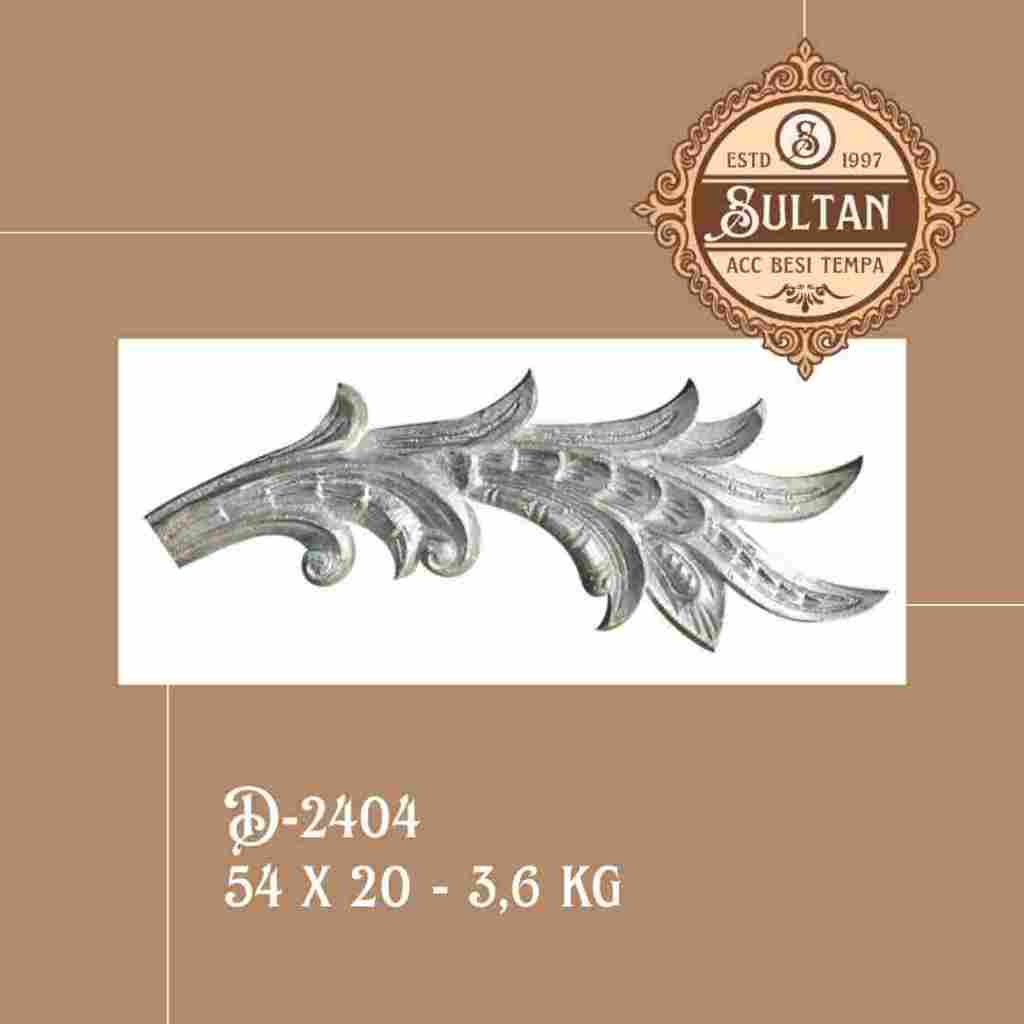 Sultan Besi Tempa / D-2404 / Ornamen Daun Besi Tempa / Ornamen Pagar Besi Klasik / Aksesoris Besi Te