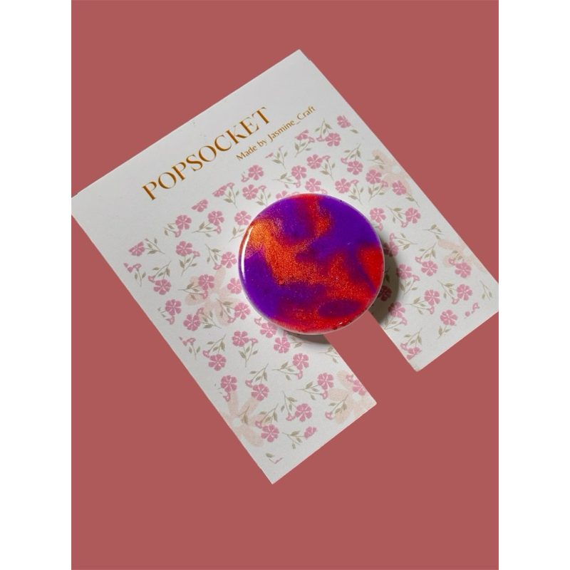 Popsocket Resin | Popsocket Glitter | Popsocket Transparan Purple Coral