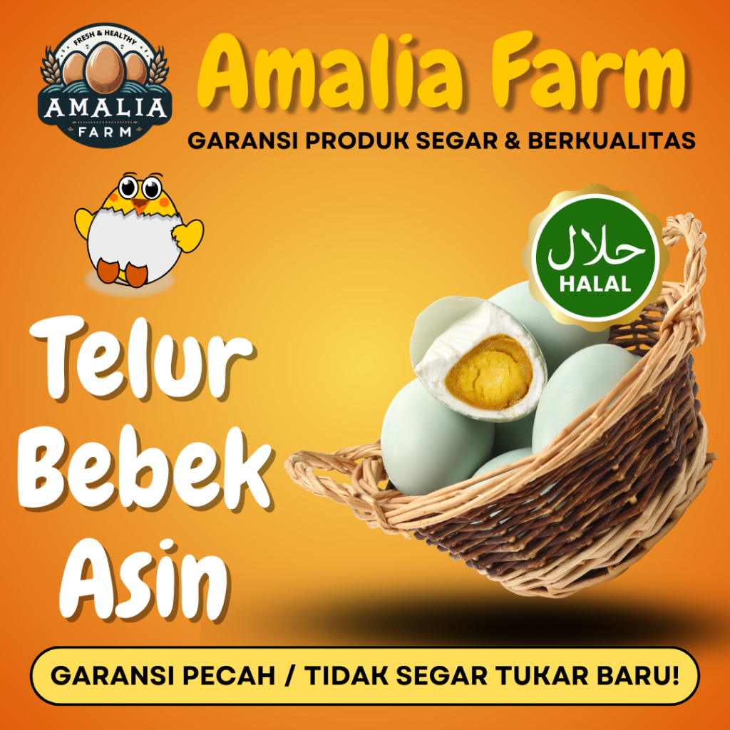 

Amalia Farm - 1 Butir Telur Bebek Asin Matang PREMIUM