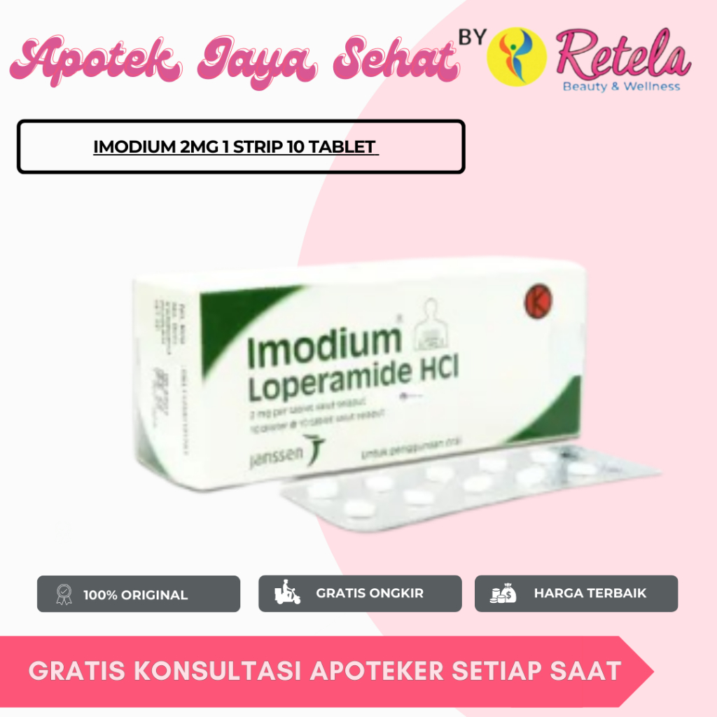 IMODIUM 2MG 1 STRIP 10 TABLET / LOPERAMIDE / OBAT DIARE