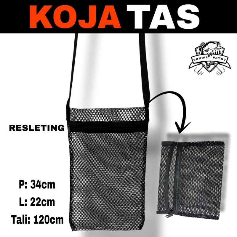 Koja tas slempang - Koja tas terbaru - Koja tempat ikan/umpan ikan - Koja tas bahan jala eiger