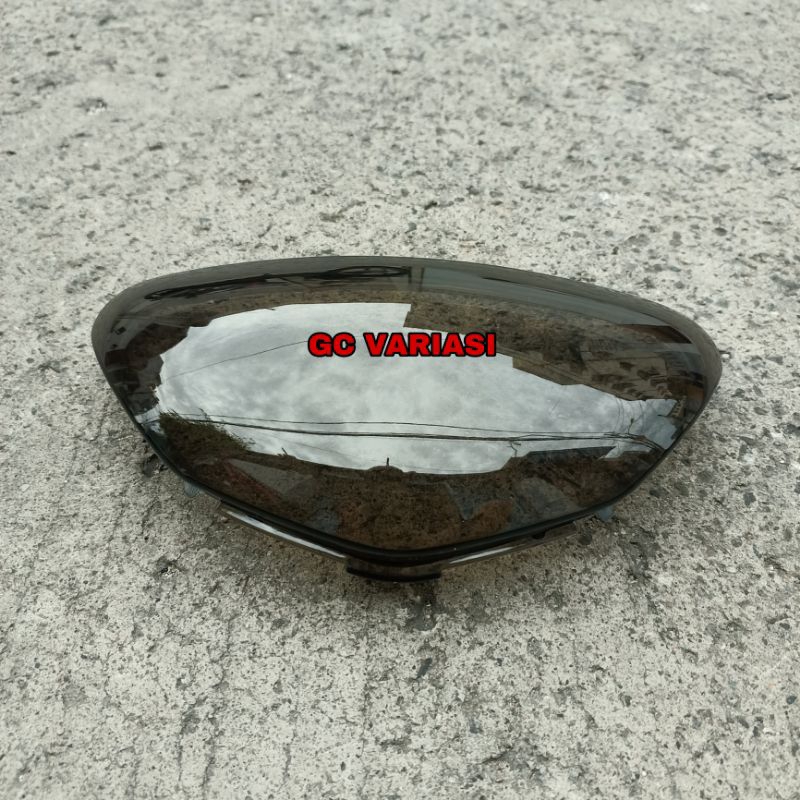 Kaca Mika Lampu Depan Smoke Motor Mio Sporty/Cover Mika Lampu Refektor Depan Mika Smoke/Covor Mika K