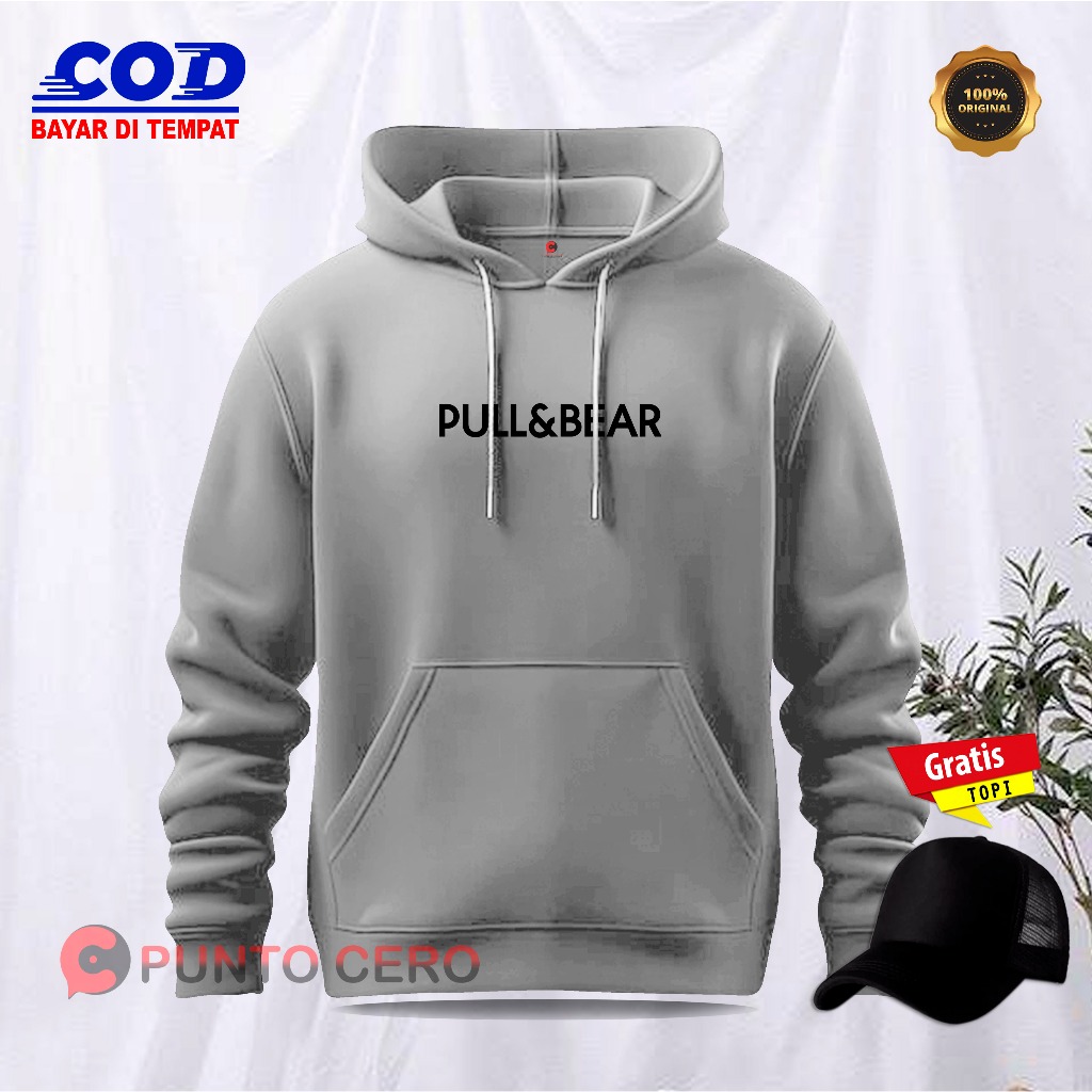 BONUS TOPI. JAKET HOODIE Logo PL&B Text Hitam Hoodie Premium Pria dan Wanita Hoodie Distro Keren