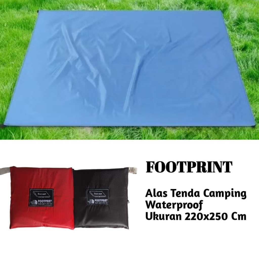 Footprint / Alas Tenda Camping Waterproof Ukuran 250x220cm / Tikar Camping Anti Air