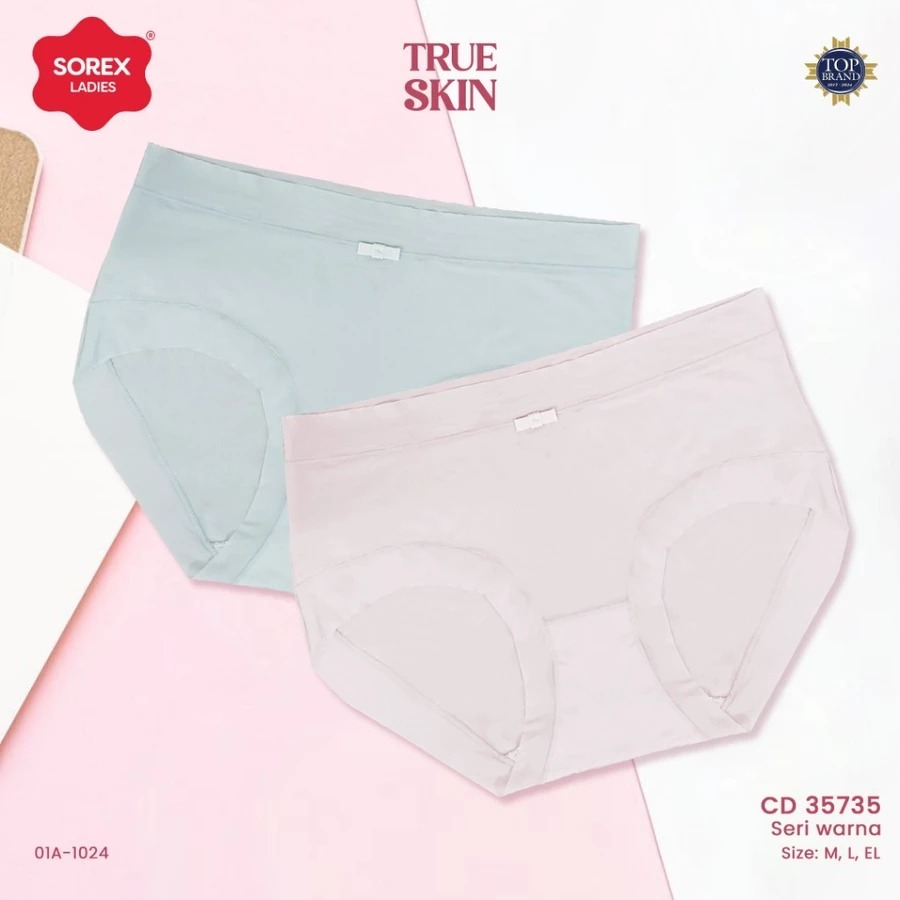SOREX Celana Dalam Wanita / CD Fashion Midi True Skin / tali lebar mid waist / Sorex 35735