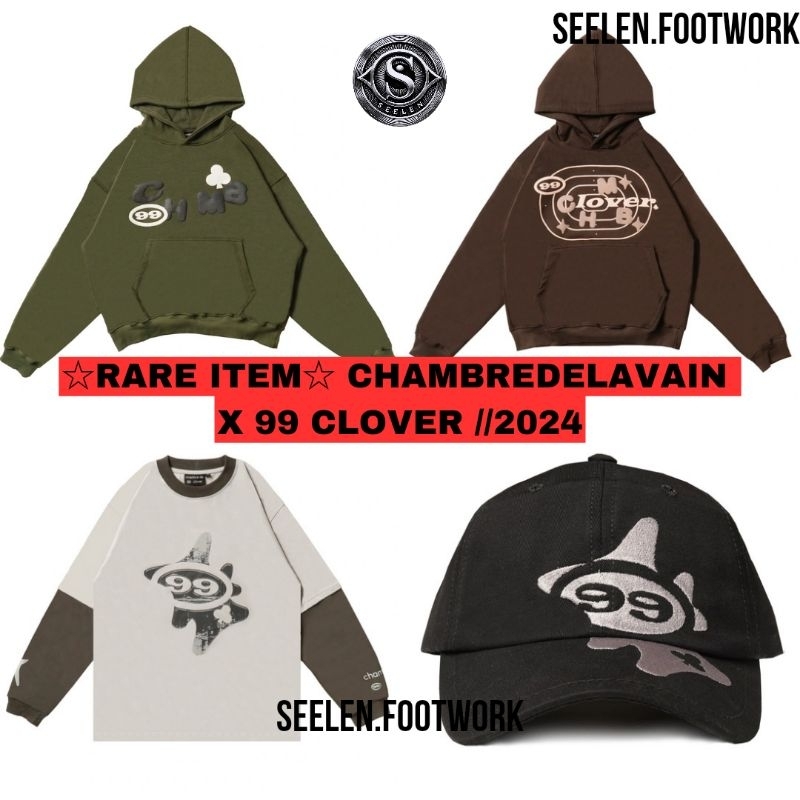 [ORIGINAL] Chambre de 99 Clover Chambredelavain Boxy Hoodie Double Layer Tshirt Hat Limited Edition