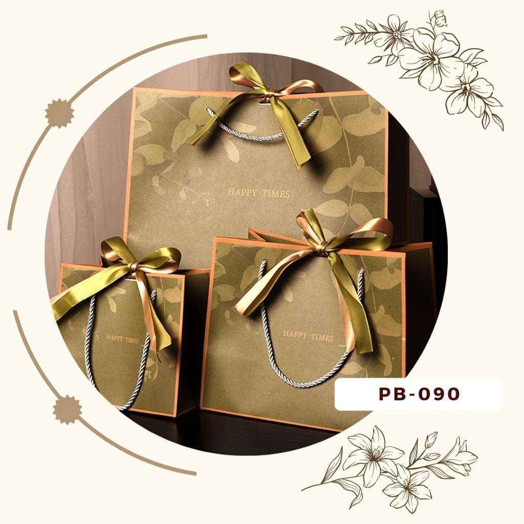 

PB090 – PAPER BAG KERTAS PREMIUM JUMBO MINI MOTIF " HIJAU DAUN " GOODIE BAG GIFT BIRTHDAY HADIAH HAMPERS