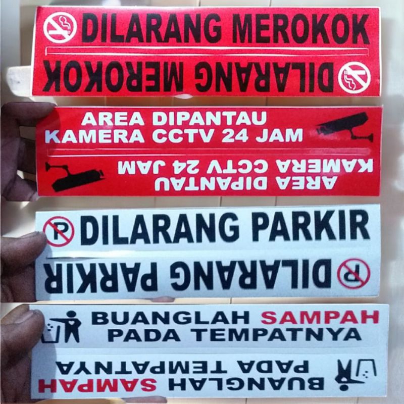 

Stiker dilarang meroko/area cctv/dilarang parkir/buangsampah