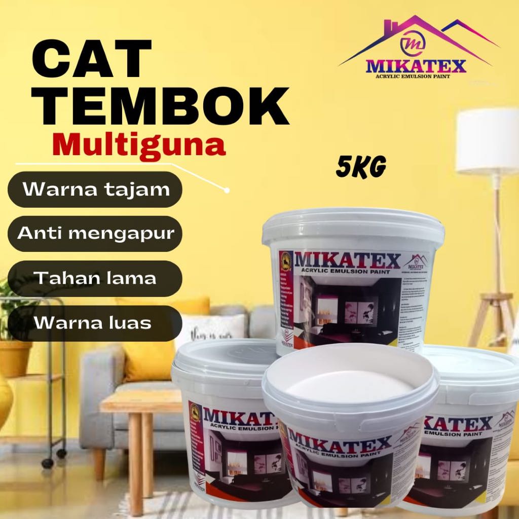 (U/luar&dalam) Cat tembok 5 kg kualitas super premium gold untuk diluar rumah ahli menahan cuaca eks