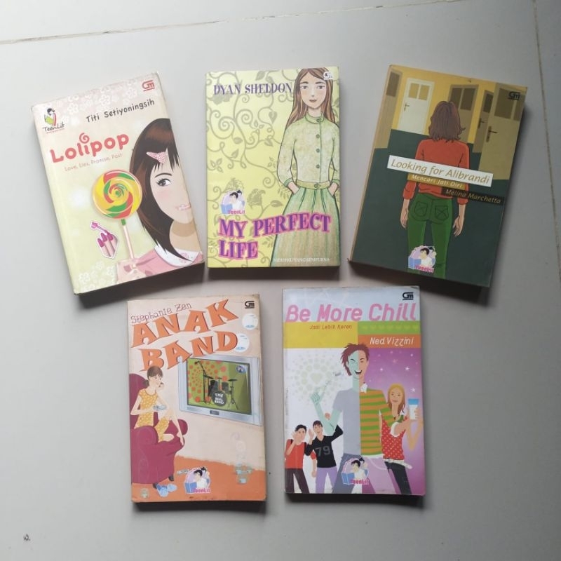 Variasi Novel; LOLIPOP, MY PERFECT LIFE, Looking for Alibrandi, ANAK BAND, Be More Chill, Winter in 