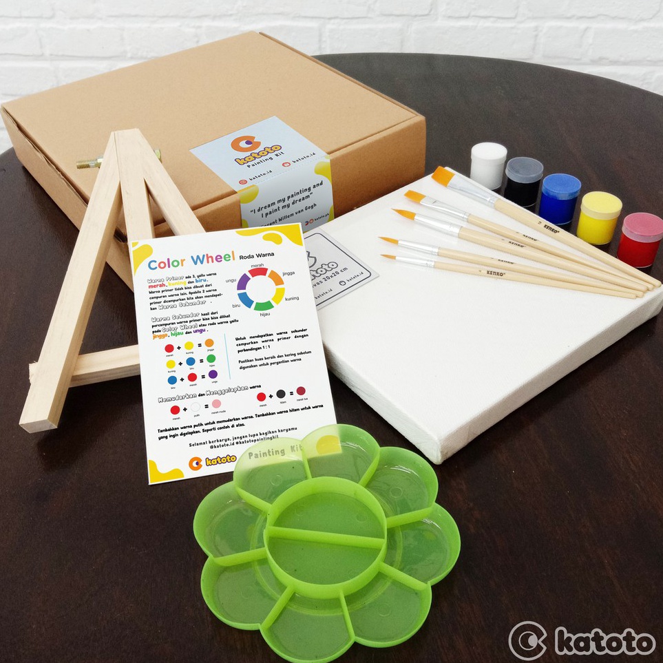 

Paket Ekonomis ACRYLIC CANVAS PAINTING KIT PERLENGKAPAN PAKET MELUKIS AKRILIK LENGKAP KANVAS CAT AKRILIK PALET KUAS