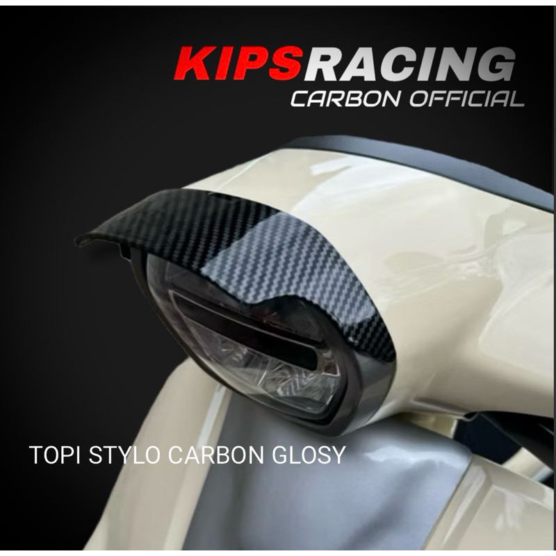 TOPI STYLO 160 CARBON GLOSY garnish topi honda stylo 160 carbon topi stylo 160 cover lampu stylo