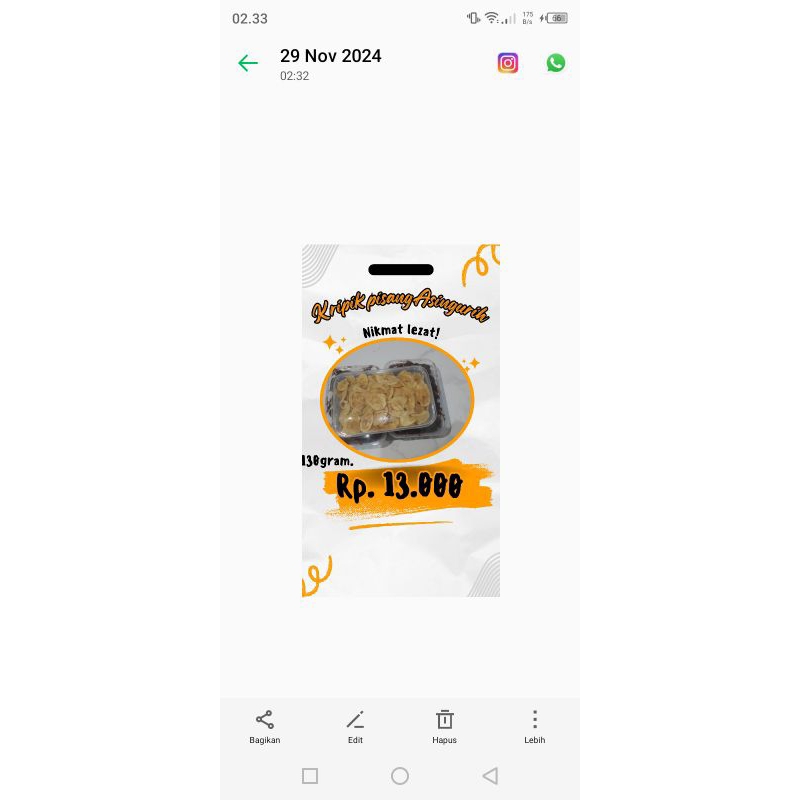 

kripik pisang Asin&gurih 130gram