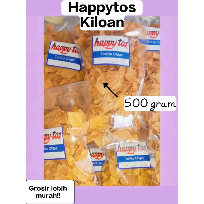 

Camilan Snack Happytos Tortilla Chips Kiloan 500 gram(250gr x 2).