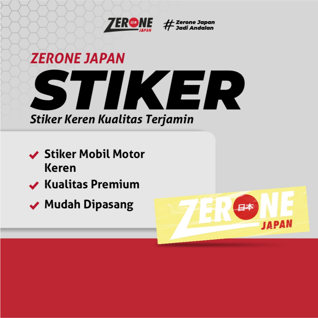 Sticker Zerone Japan Metalic