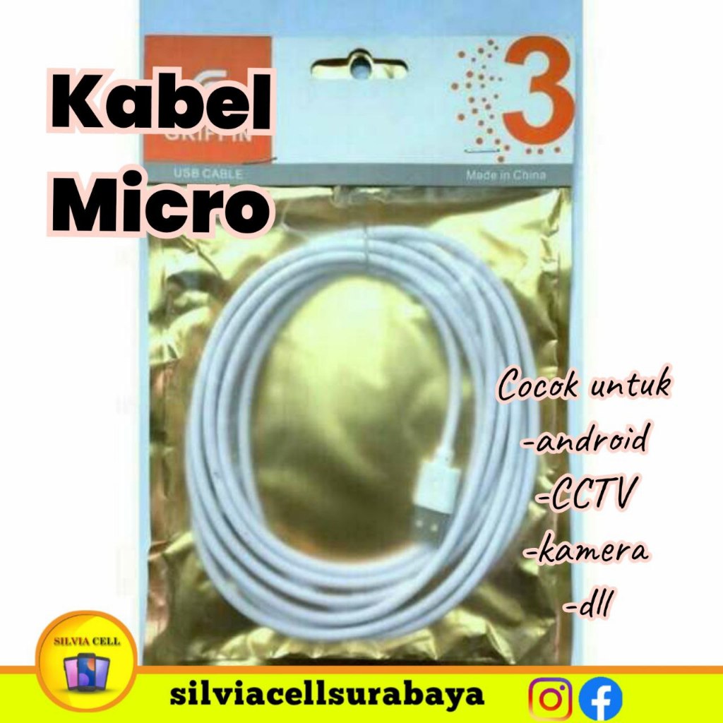 Kabel Data Charger MICRO Usb Universal Camera Kamera CCTV Hp