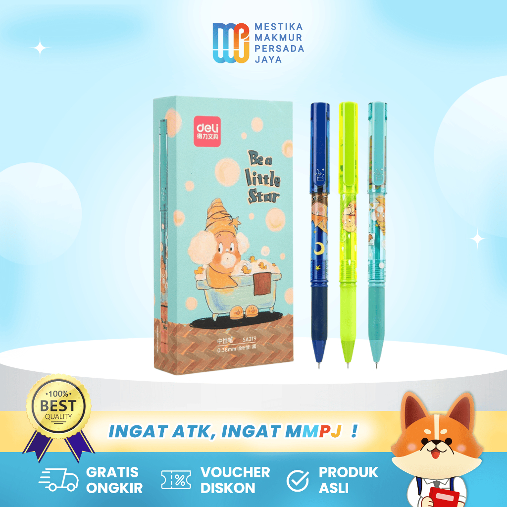 

Deli Pulpen Gel SA219 - Desain Unik Lucu dengan Tip 0.38mm