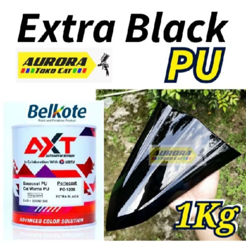 Cat Belkote AXT Extra Black PU 1Kg Hitam Mengkilap Gloss Glossy Polos 1 Kilo