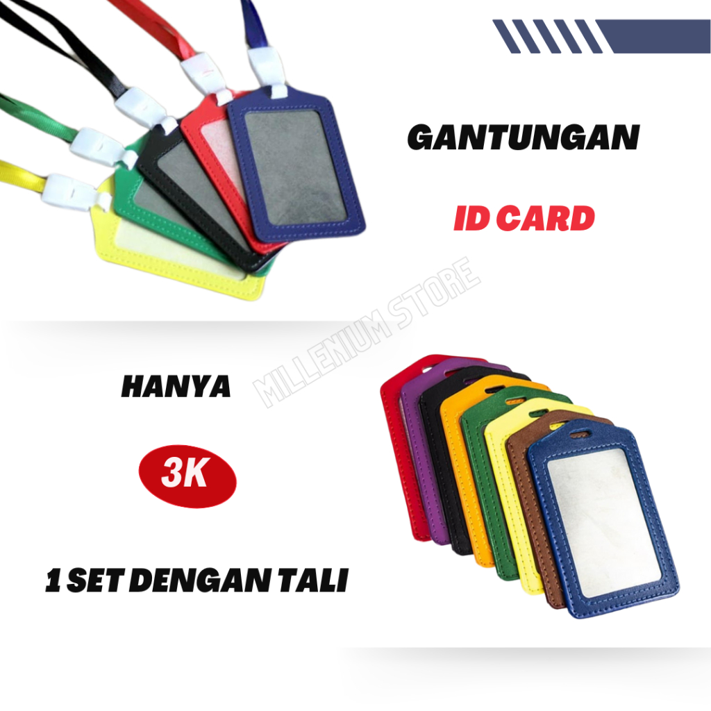 

Casing kartu id card 1 set dengan tali / wadah id card / Name Tag Holder Tempat Kartu Akses Kantor Tali Lanyard / Cod / Duta Gemilang
