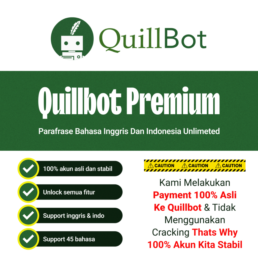 Quillbot Premium Software Parafrase Inggris dan indonesia untuk Mahasiswa