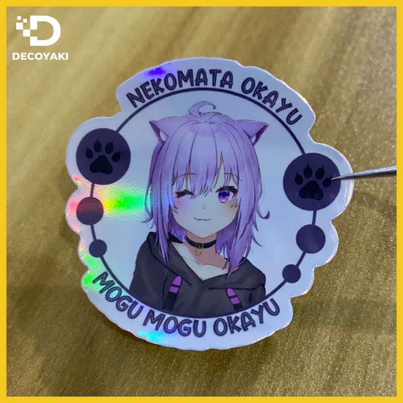 

Sticker Hologram Vtuber Nekomata Okayu, Sticker Nekomata Okayu