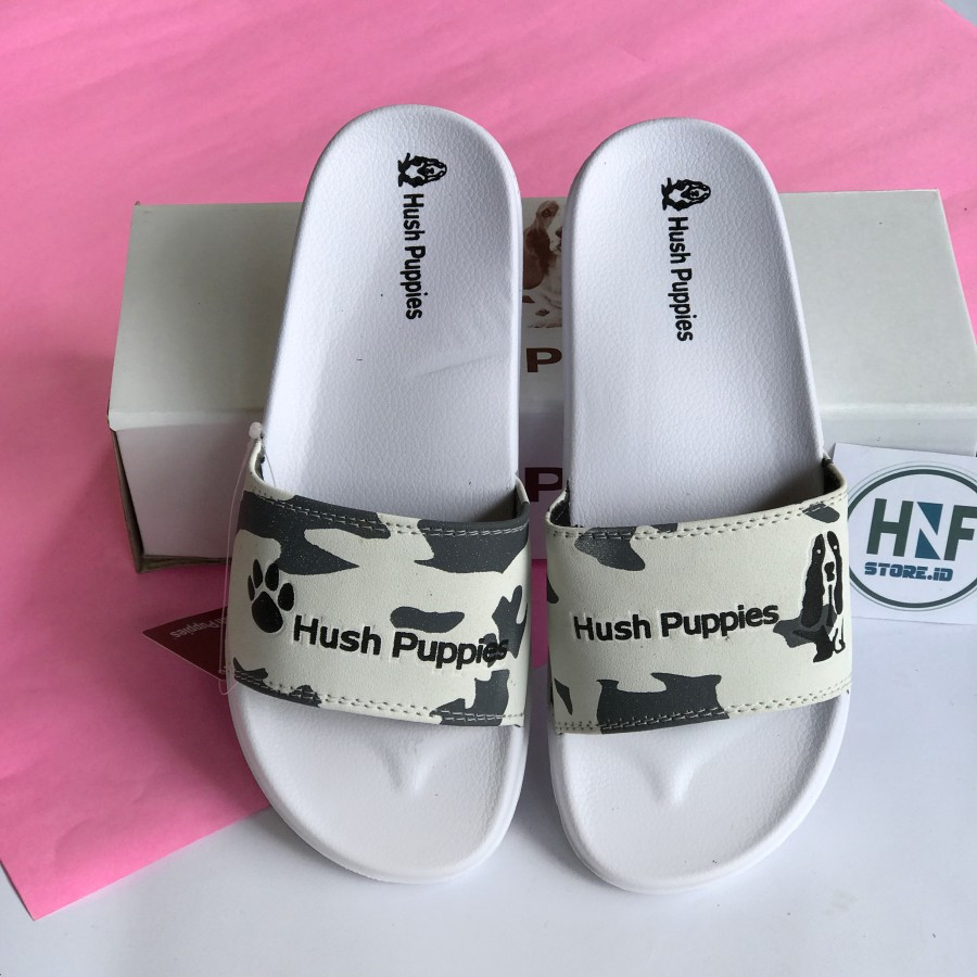 Sandal Wanita Hush Puppies Motif Varsity Milk White Pink