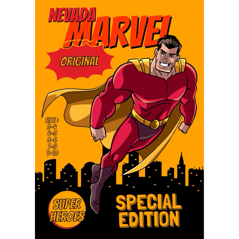 BAJU ANAK EDISI MARVEL X NEVADA (SIZE KECIL)