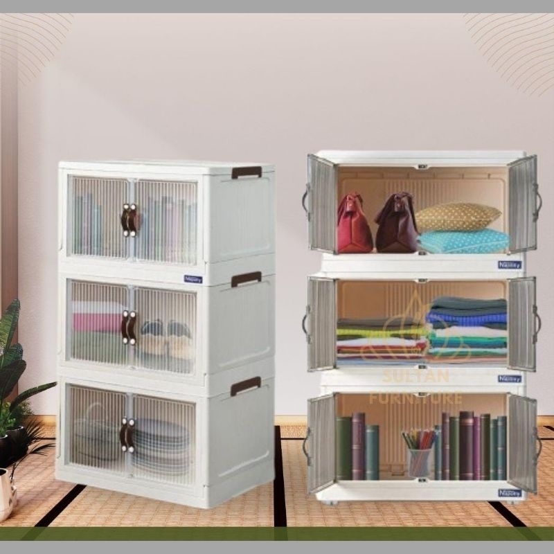 LEMARI BAJU/LEMARI PLASTIK/RAK SUSUN 3/RAK LIPAT - POLIBOX - NAPOLLY