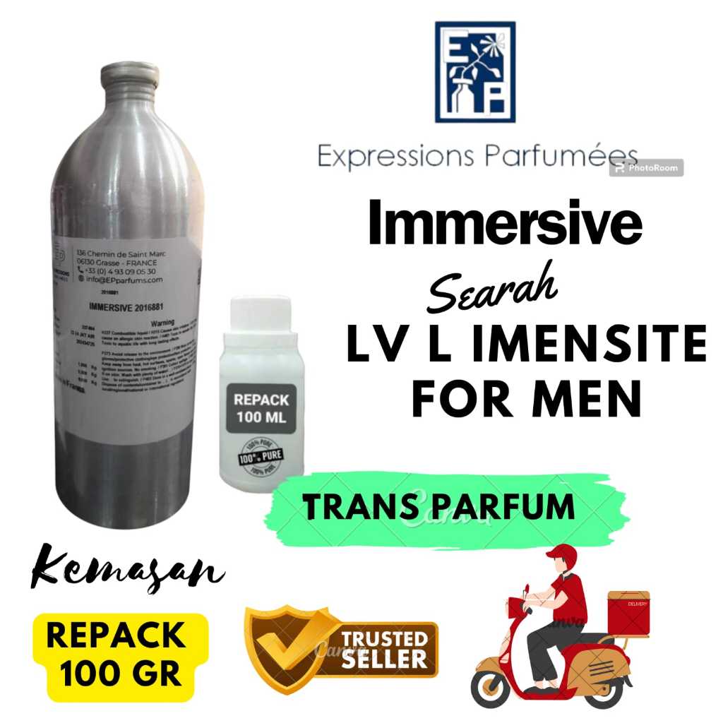 100 GR REPACK IMMERSIVE BY EXPRESSION SEARAH LV L IMENSITE FOR MAN BIBIT MURNI KEMASAN REPACK