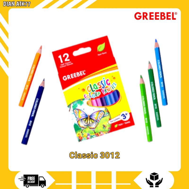 

Greebel Classic Pensil Anak Classics 3012 / Pensil Warna Greebel isi 12 Pendek (Lusinan)