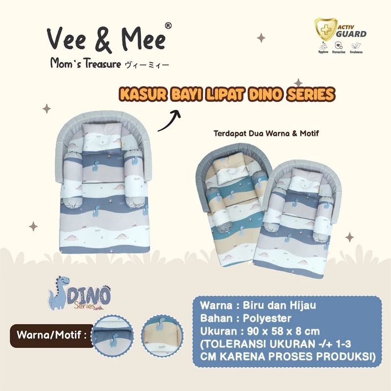 Vee and Mee Kasur Lipat Bayi / Baby Bed Lipat Series Dino / Rabbit / Bear Vee and Mee