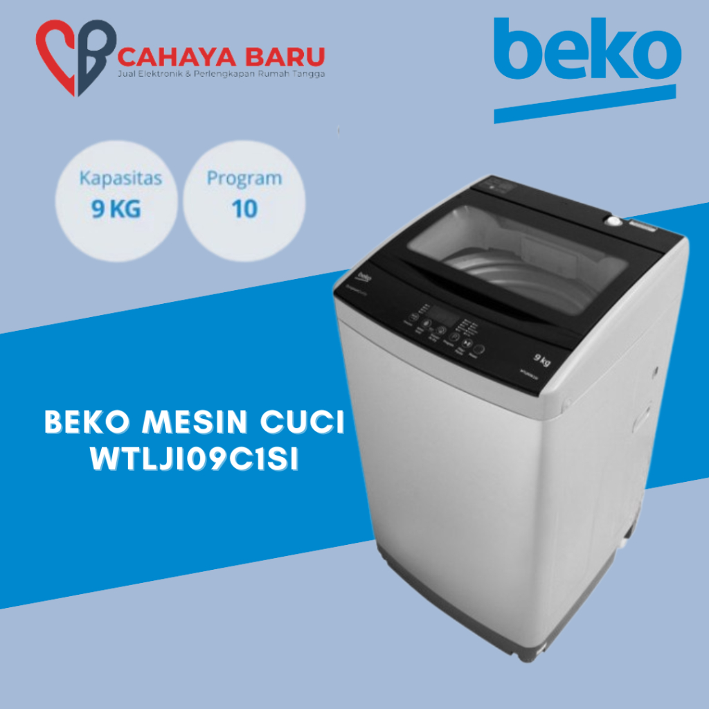 BEKO MESIN CUCI TOP LOADING WTLJI09C1SI