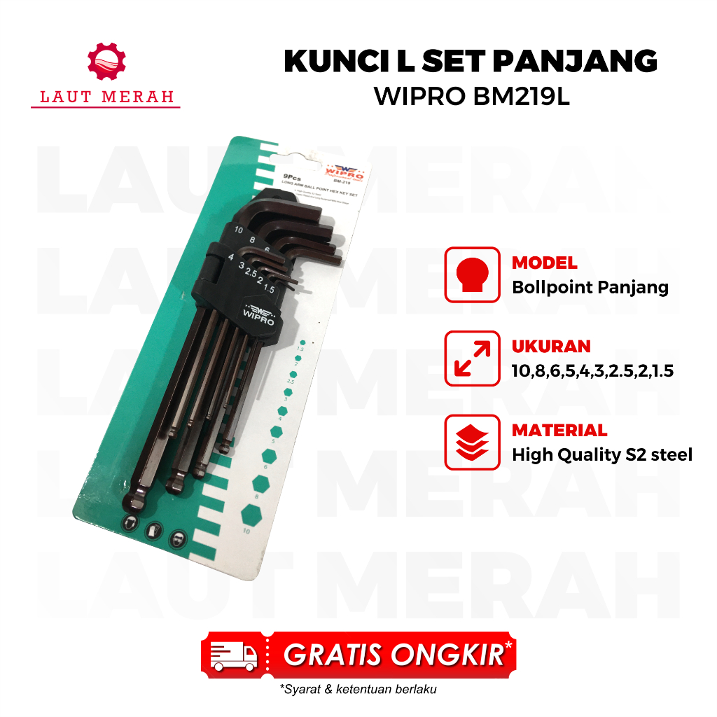 Kunci L Set Ballpoint Panjang WIPRO