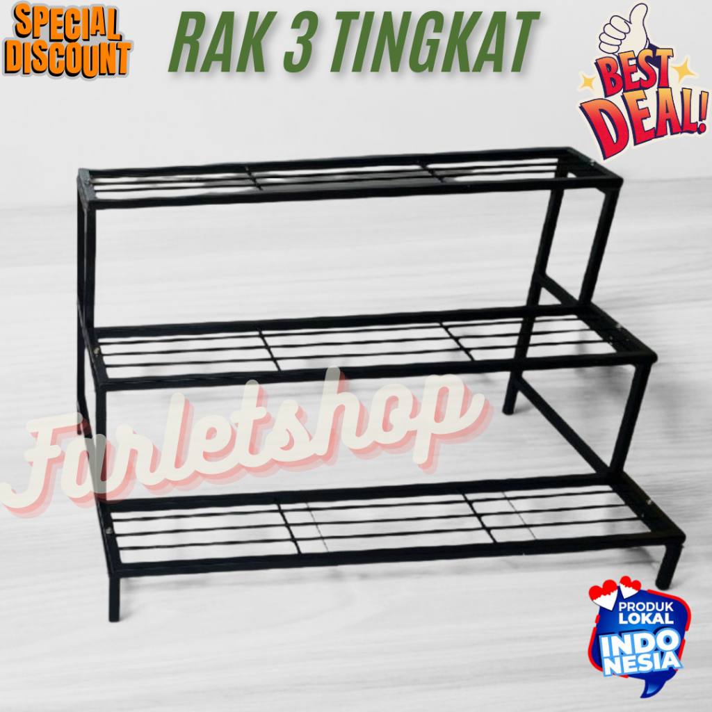 Standing Pot 3 Tingkat Besi – Rak Tanaman 3 Tingkat