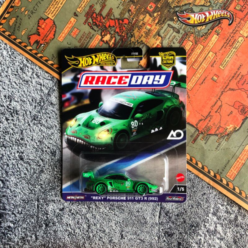 [ HRV72 ] Hot Wheels Premium Race Day "REXY" Porsche 911 GT3 R (992) - Mainan Mobil Balap