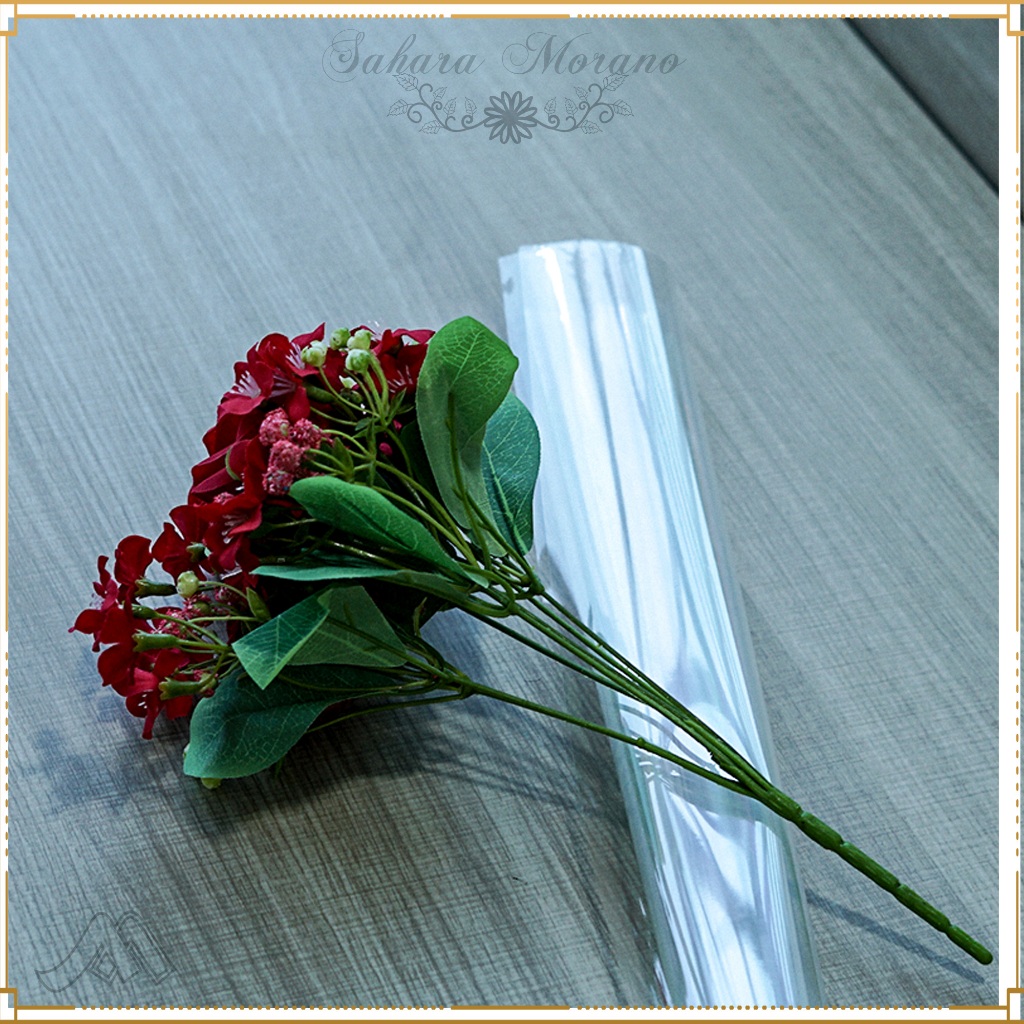 20 Pcs Flower Wrapping Bening Waterproof Plastik Buket Bunga Flower Wrapping Bungkus Bunga