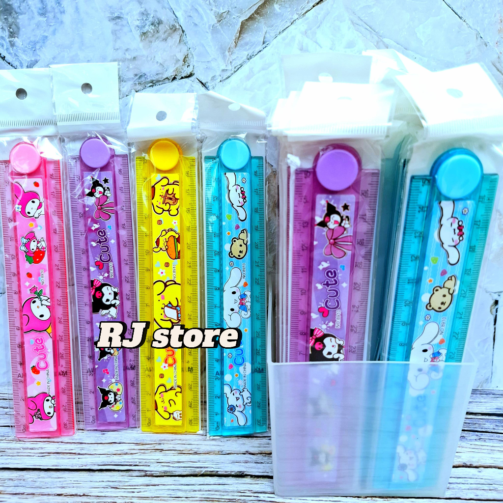

[ISI 3-6 PCS] penggaris bisa di lipat 30cm/garisan lipat karakter
